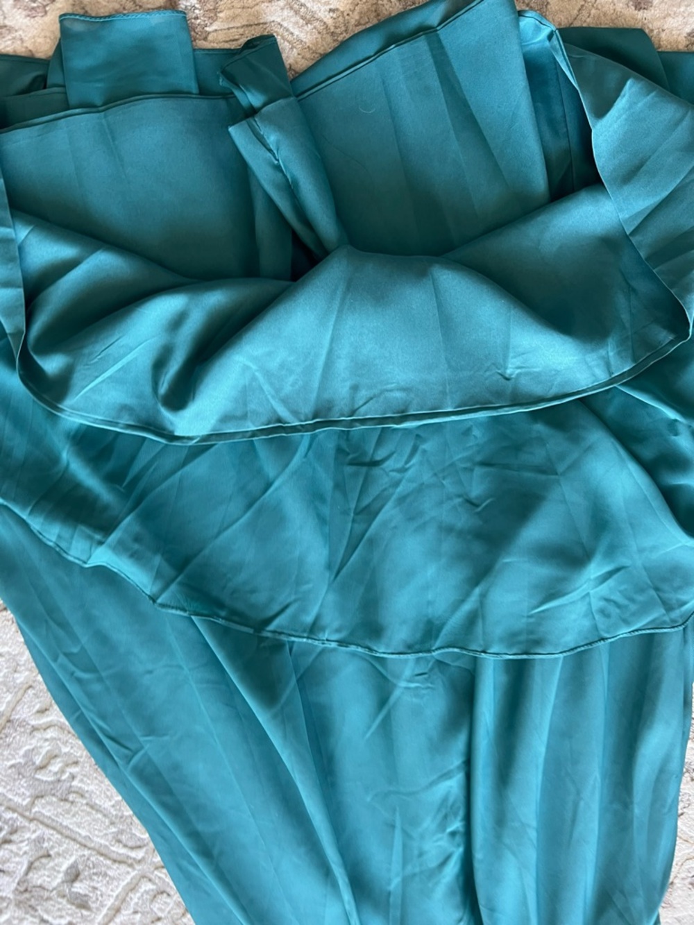 Teal V-Neck sequined dress Evening bridesmaid party gala formal occasion prom - Picture 14 of 14